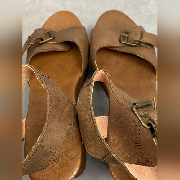 Musse & cloud wooden/leather platform heels Women's size 10 Made in Spain - Picture 4 of 12